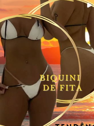 Biquíni de fita para bronzeamento